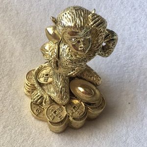 Gold monkey art form fine collectibles